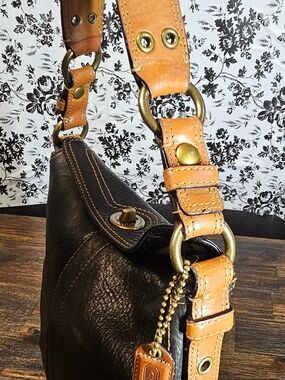 Coach 10958 Chelsea Turnlock Brown Leather Hobo Y2K
